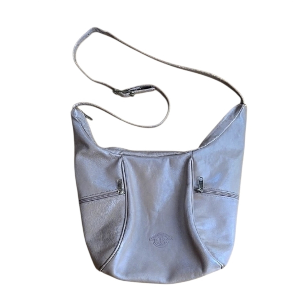 Vintage Stone Mountain Leather Crossbody Hobo Purse Made in USA